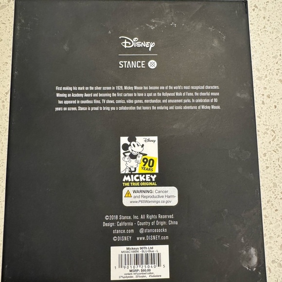 Disney Mickey Mouse Socks And Pins Stance 90th Anniversary Years Set(L) - Picture 6 of 9